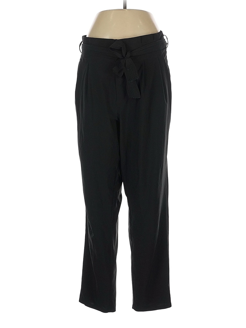 Athleta Skyline Black High-Rise Tie-Waist Trousers